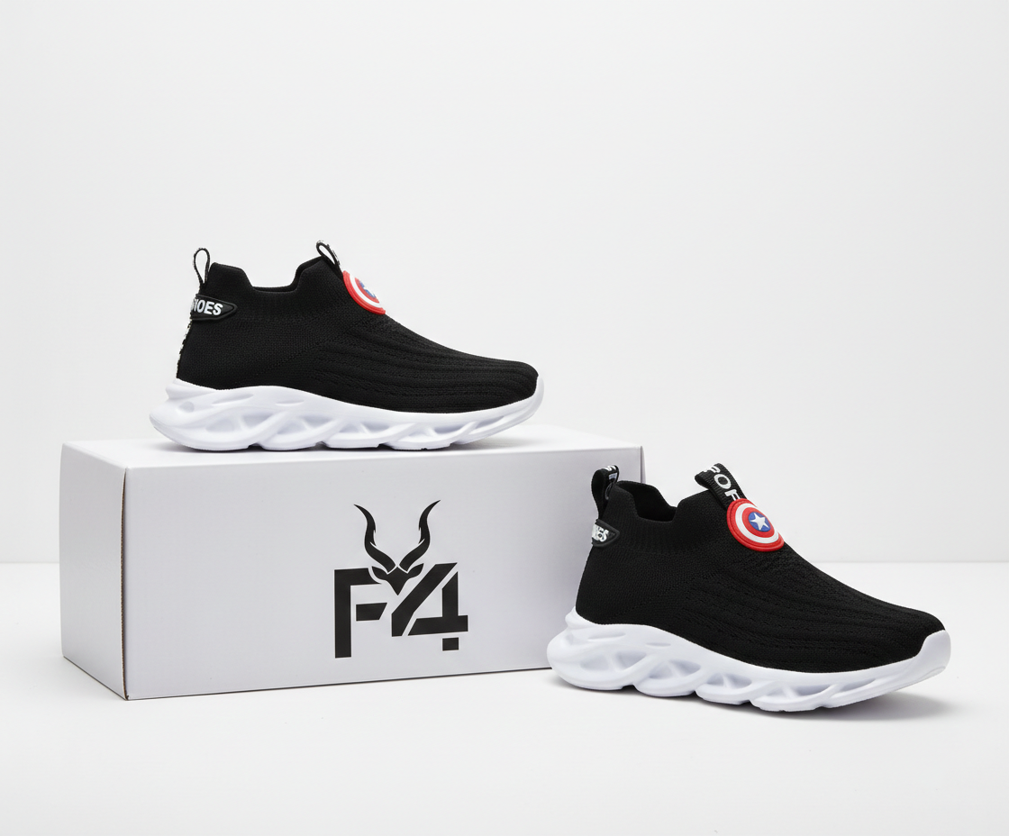 Kids Knitted White Casual Shoes