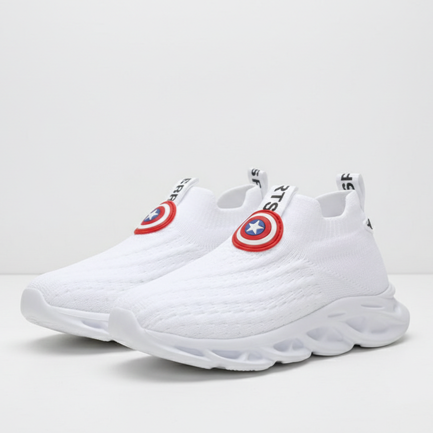 Kids Knitted White Casual Shoes